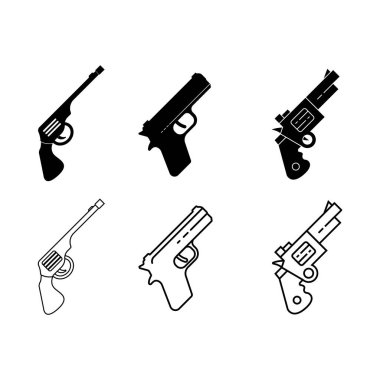 Silah sembolü illüstrasyon element tasarımı
