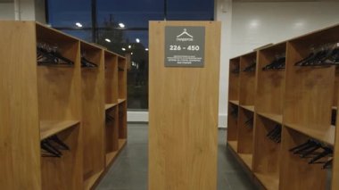 Empty dressing room in an office building. Dolly camera. 4k 