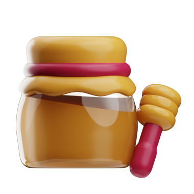 Karikatür tarzında bal ve ballı kavanoz.