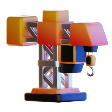 Beyaz arkaplanda izole edilmiş bir vincin 3 boyutlu resmi