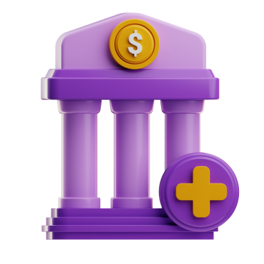 Bankanın 3 boyutlu para simgesi, illüstrasyon.