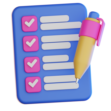 Pembe ve sarı kalemli dijital kontrol listesi simgesi, üretkenlik, görev yönetimi ve planlama uygulamaları için kullanışlı.