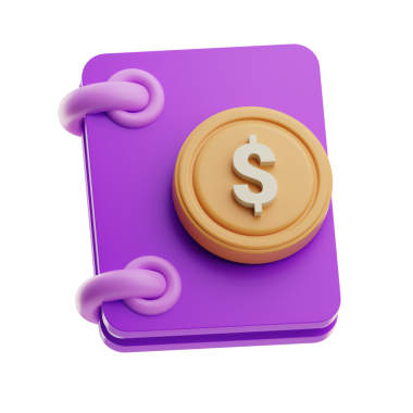 Madeni paralı mali temalı bir hesap makinesinin 3B modeli.