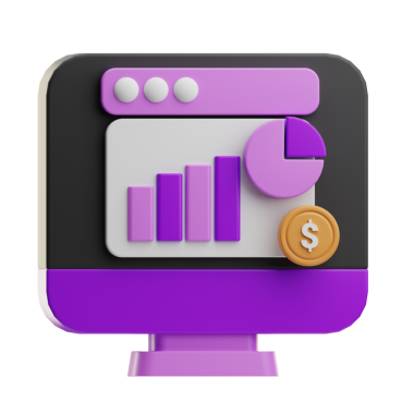 Madeni paralı mali temalı bir hesap makinesinin 3B modeli.