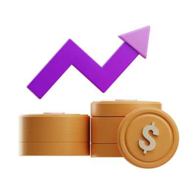 Madeni paralı mali temalı bir hesap makinesinin 3B modeli.