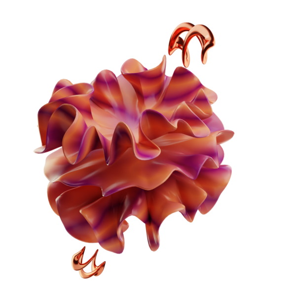 Akan doğal bitki şekillerine benzeyen organik üç boyutlu model..