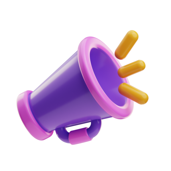 Klasik sarı megafon hoparlörünün 3 boyutlu modeli..