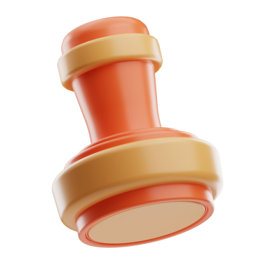 Kabartmalı tasarım ve ayrıntılı kenarlı 3D pul modeli.