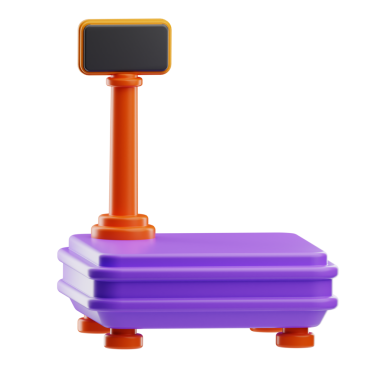 İki tavalı bir ölçek setinin 3 boyutlu modeli.