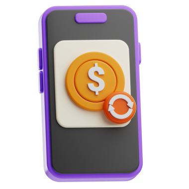 Dijital ödemeler, yatırım veya pazarlama, fintech ve teknoloji içeriğindeki para yönetimi için mobil finans uygulaması simgesi.