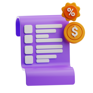 İndirimleri, tasarrufları ve işlemleri vurgulayan, finans, pazarlama ve e-ticaret promosyonları için özelleştirilebilir bir dijital fatura ikonu ideali.