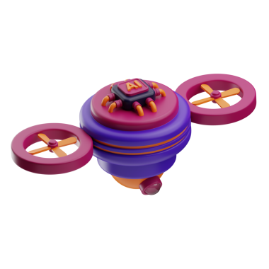 Yapay zeka dronu illüstrasyonu 3D