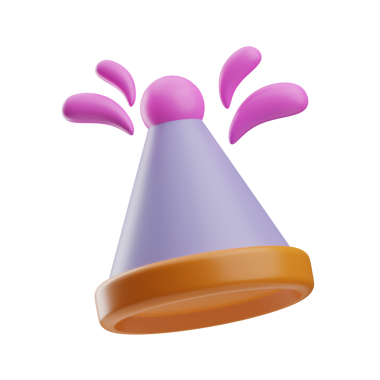 Doğum günü partisi şapka illüstrasyonu 3D