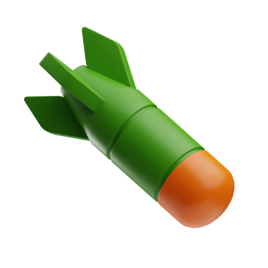 askeri atom bombası illüstrasyonu 3D