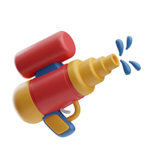 Yaz oyunu Water Gun illüstrasyon 3D