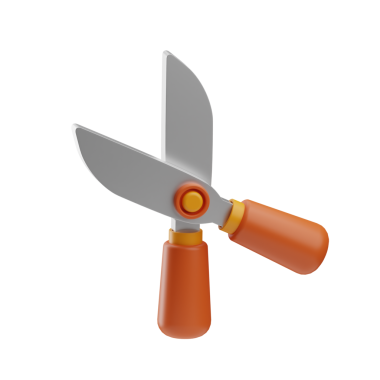 Tarım nesnesi budama makası resimleme 3d