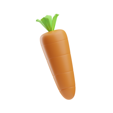 oyun ekipmanları havuç illüstrasyonu 3d