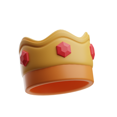 oyun ekipmanları taç illüstrasyonu 3d