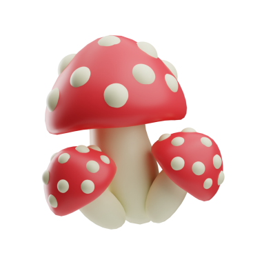 oyun ekipmanı mantar illüstrasyonu 3d