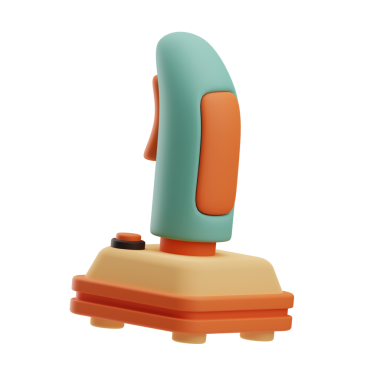 retro joystick 3D illüstrasyon