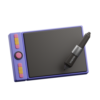 Grafik tasarımcı tableti illüstrasyonu 3d