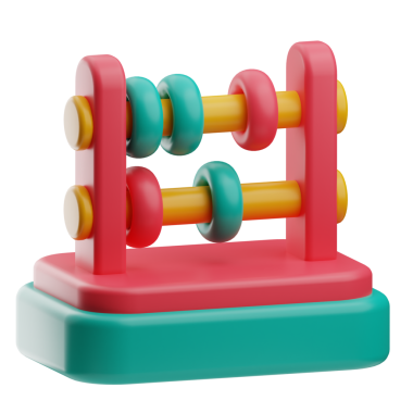 Anaokulu abaküs illüstrasyonu 3D