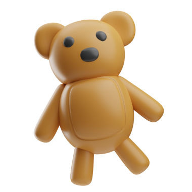 Anaokulu Oyuncak Ayı illüstrasyonu 3D