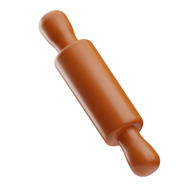 Mutfak gereçleri yuvarlanan iğne illüstrasyonu 3D