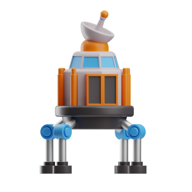 uzay teknolojisi iniş aracı illüstrasyonu 3d