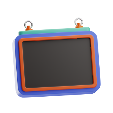 iş yeri beyaz tahta illüstrasyon 3d