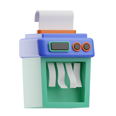 iş yeri kağıt öğütücü illüstrasyon 3d