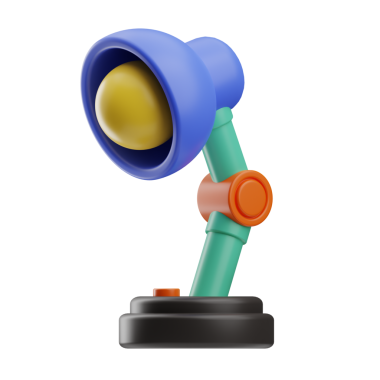 iş yeri masa lambası illüstrasyon 3d