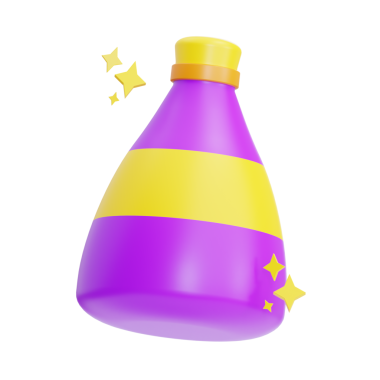 Eğlence, kozmetik ya da yaratıcı endüstrilerde markalaşma, pazarlama ve dijital içerik için ideal bir iksir şişesi..