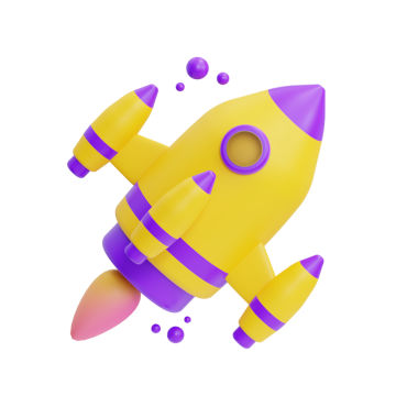 Teknoloji, başlangıç ve yenilik için dijital pazarlama ve web tasarımı için renkli, eğlenceli roket çizimi ideal.