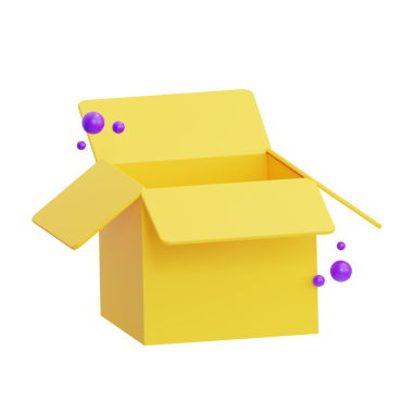 Yaratıcı ambalaj, pazarlama, boks deneyimleri ve dijital kampanyalarda görsel içerik kullanımı için canlı sarı kutu.