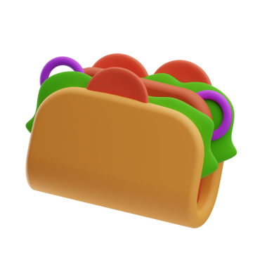 Fast food taco illüstrasyonu 3D