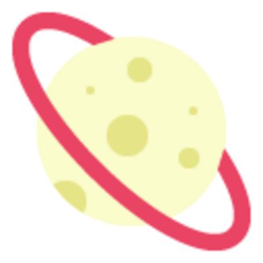 Kalp şeklinde bir yörüngeye sahip biçimlendirilmiş ay, pazarlama ve web tasarımında aşk, romantizm veya uzay temalı içeriği desteklemek için idealdir..