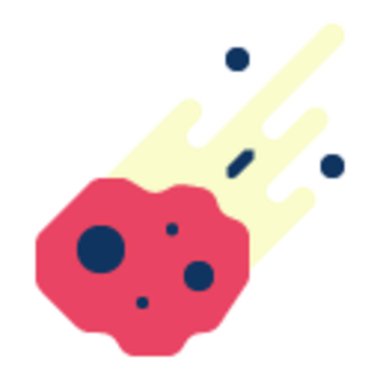 Dijital içeriği ve görsel hikaye anlatımını geliştirmek için teknoloji, oyun veya yaratıcı markalaşma için ideal bir meteor simgesi.