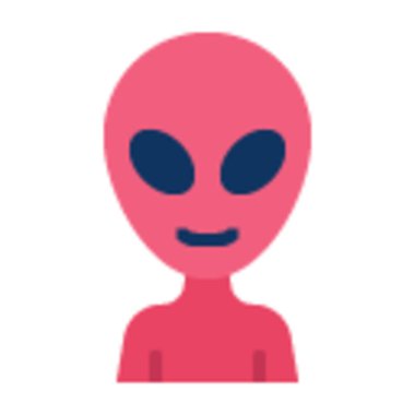 Fütürist markalaşma, teknoloji, oyun ve yaratıcı pazarlama kampanyaları için idealleştirilmiş uzaylı simgesi.