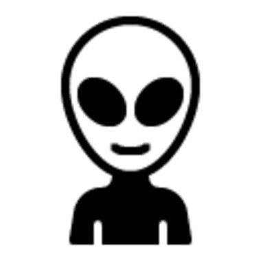 Fütürist markalaşma, teknoloji, oyun ve yaratıcı pazarlama kampanyaları için idealleştirilmiş uzaylı simgesi.