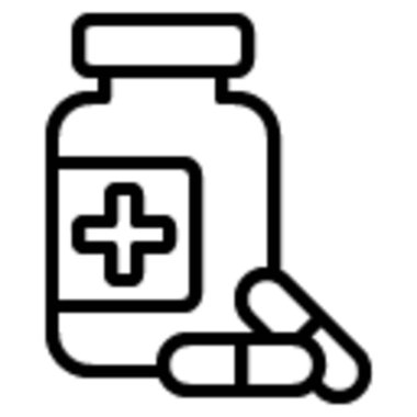 Sağlık, eczane veya tıbbi web sitesi tasarımı için ideal bir ilaç şişesi ikonu, ilacın, sağlığın ve sağlığın desteklenmesinin vurgulanması.