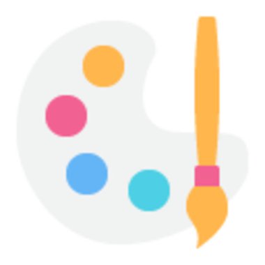 Renkli ressamın palet simgesi, pazarlama, web veya içerik geliştirmede yaratıcı, tasarım veya sanatsal markalaşma için idealdir.