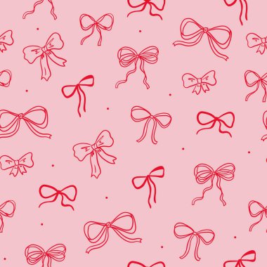 Pembe ve kırmızı coquette pürüzsüz desen