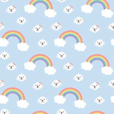 Maltese Köpeği Gökkuşağı Kusursuz Desen