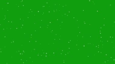 Beyaz parıltılı, parıldayan yıldızlı sihirli 3D parıltılı animasyon ve Noel, partiler, doğum günleri ve kutlamalar için mükemmel olan 4K yeşil ekranlı rüya gibi bokeh..