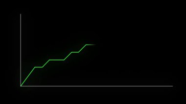 Finansal, borsa, ticaret veya veri görselleri için kara arka planda yükselen ve düşen okların 4K animasyonu.