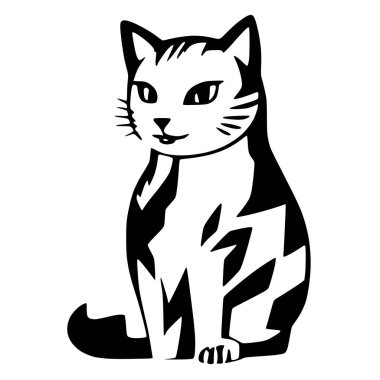 kedi vektörü, siyah, renk, simge