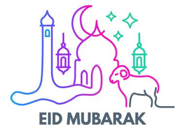 Bir cami minaresi, kubbe, fenerler ve 