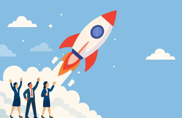 Business Starket Roket Başlatma Ekibi Girişim Başarı Roketi Girişimi Girişim Geliştirme ve Girişim Başarı için İş Başlatan Takım Çalışması