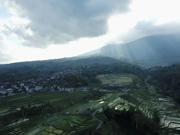 Jatiluwih, Tabanan, Bali, subak sulama sistemi Jatiluwihs 'in pirinç tarlalarını, Balis geleneksel tarlalarını ve UNESCO mirasını korumasını sağlıyor..